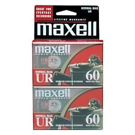 Maxell 109024 60 Minute Storage Capacity Normal Bias Type Flat Packs 2 Pack Cassettes
