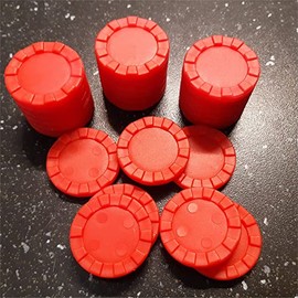 30mm x 5mm Plastic Stacking Counters pack of 25 (Red)