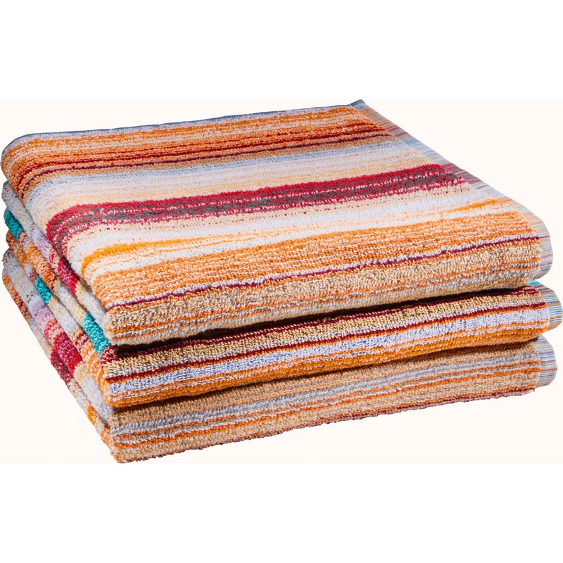 REDBEST Bath Towel Pack of 3 Stripes Colourful Size 70