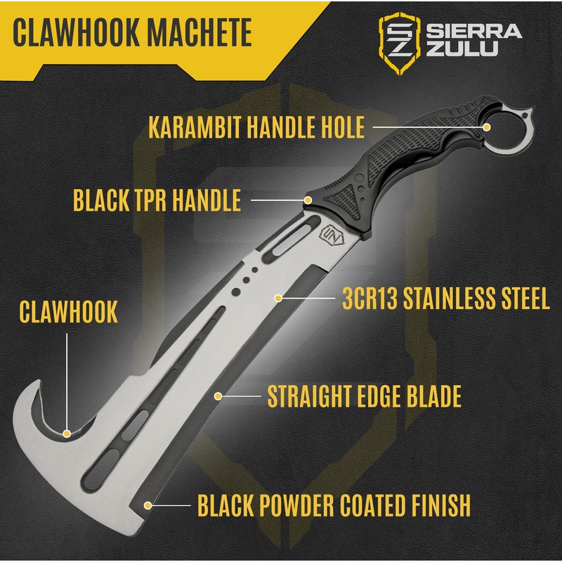 Sierra Zulu Machete with Nylon Sheath - 10.7" Stainless Steel