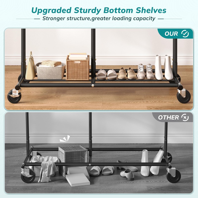 Raybee Clothes Rack Heavy Duty 450LBS, Clothing Racks for Hanging