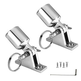 2 Pack Deck Hinges, 316 Stainless Steel Boat Bimini Top Connectors Marine Awning Fixing Hardware Fits for 22mm/0.86in OD Round Tube