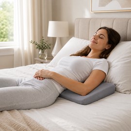 Lumbar Support Pillow for Sleeping – Contoured Lower Back Cushion for Bed, Travel, Camping & Relaxation