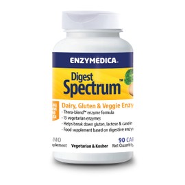 Enzymedica - Digest Spectrum, for Healthy Digestion, Indicated for Multiple Food Intolerances, Targets Gluten, Lactose, Casein and Phenols, Vegan, 90 Capsules