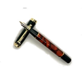 Stub calligraphy italic golden nib/fine nib fountain pen for Calligraphy, Signatures, Journaling. Ink pen (Fine Two Tone Nib)