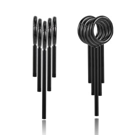 DOEARKO 10 PCS Ear Gauges Ear Cuff Stainless Steel Ear Clip Earrings Fake Cartilage Piercing Women Nose Rings Helix Cartilage Hoop Segment (Black)