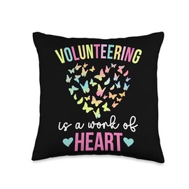 Volunteering For Best Volunteer Work of Heart Volunteer Voluntary Worker Throw Pillow, 16x16, Multicolor