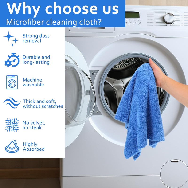 Anmrept 5 PCS Extra Large Microfiber Cleaning Cloth 30"x20", Washable