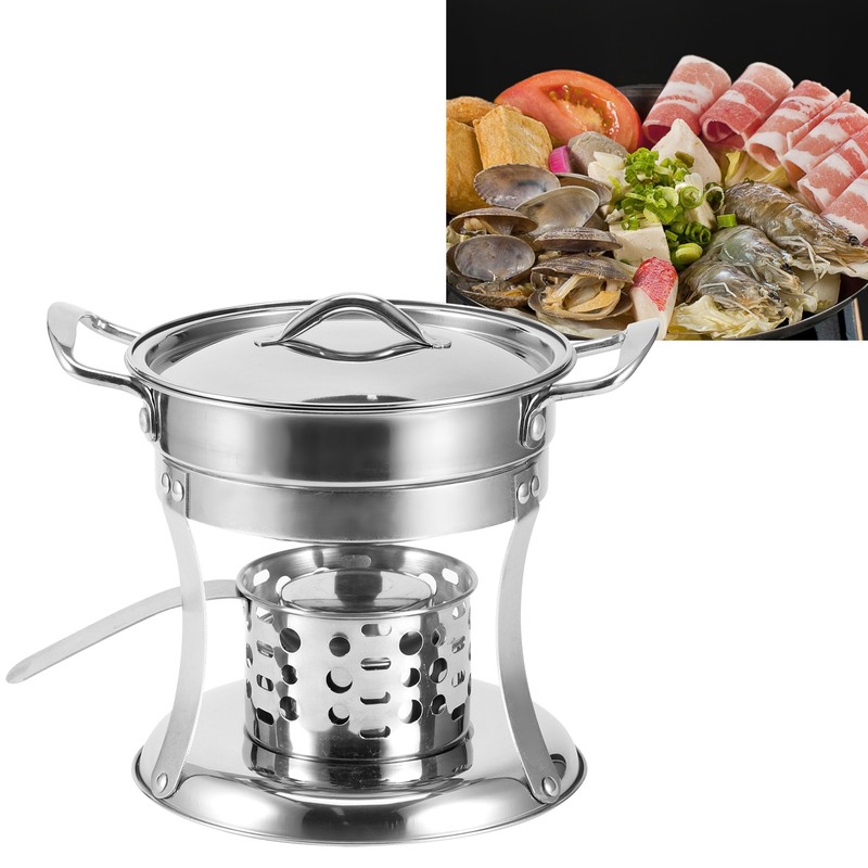 Stainless Steel Hot Pot Stove Outdoor Camping Hot Pot Stove