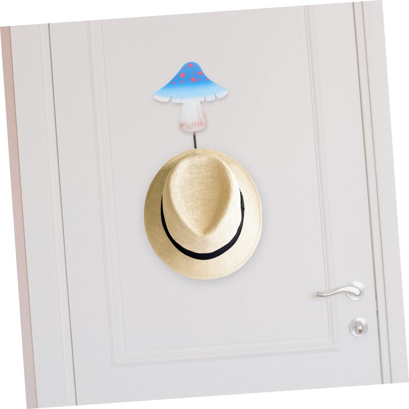 STOBAZA 4pcs Mushroom Decorative Wall Hook Key Hanging Hook Wall