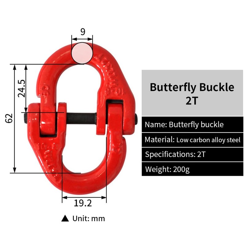 MOUMOUTEN Max.Load 2T Clasp,Butterfly Thickened Clasp for Connecting Chains to