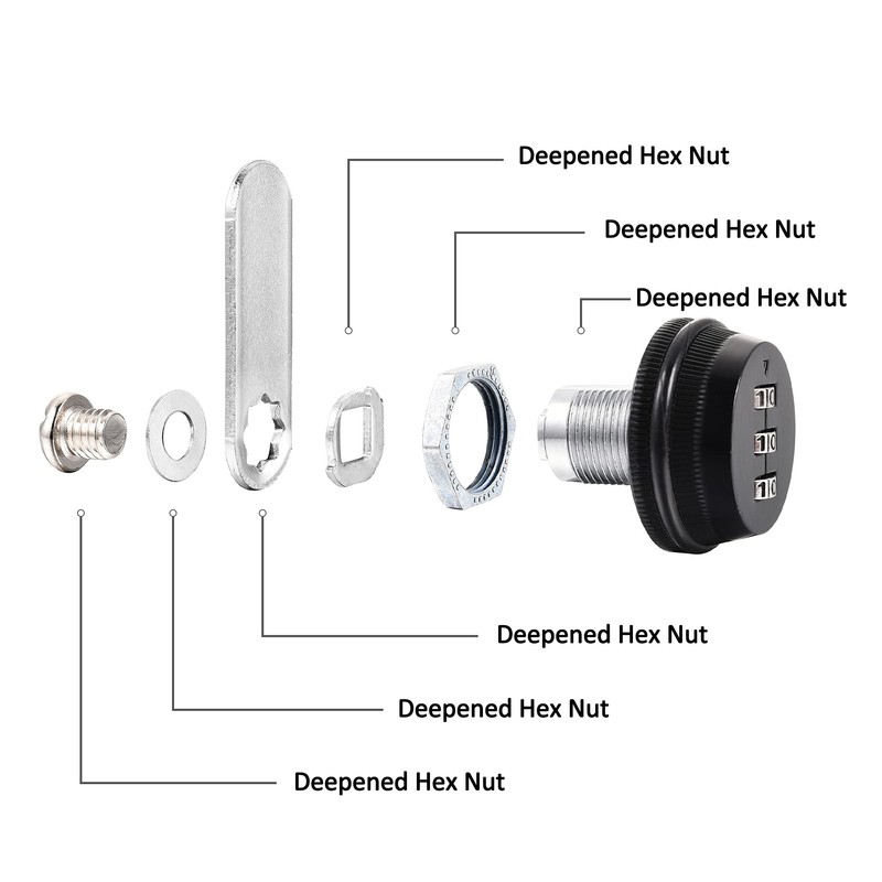 Tidorlou 4 Pack Combination Cabinet Lock, Password Coded Cabinet Lock,Combination