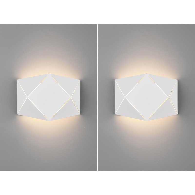 Set of 2 Indoor Wall Lights Metal in White with