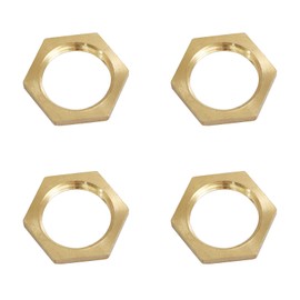 Lock Nut heyous 4pcs Brass Pipe Fitting 3/8" NPT Female - 3/8 Inch NPT Hex Lock Nut for Plumbing, Water and Garden Connection