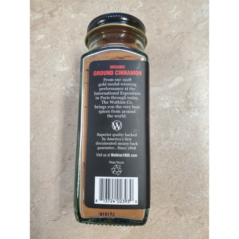 Watkins ORGANIC GROUND CINNAMON 2.5 oz. / 71 g