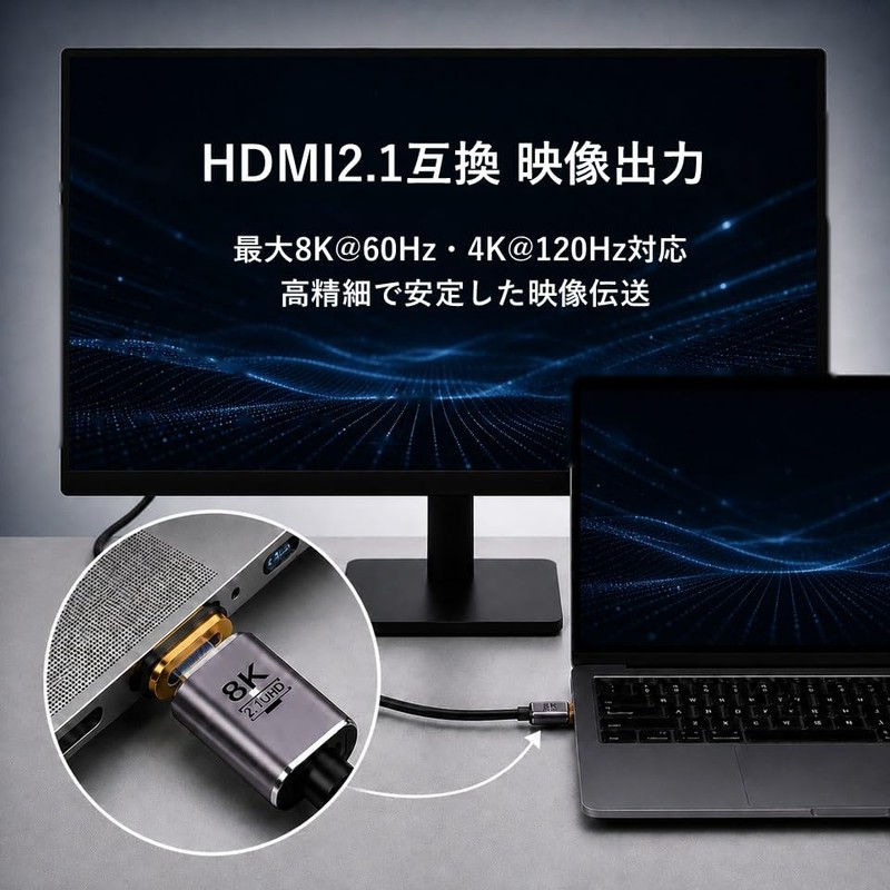Sisyphy HDMI Magnetic Converter Adapter (8K @ 60Hz Compatible, HDMI