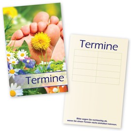 cosmeticPlus 500 Foot Care – Summer Meadow Appointment Cards with 5 Appointment Fields and Stamp Surface on the Back