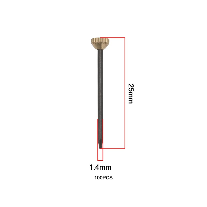 SING F LTD 100pcs Brass Knurled Head Picture Pins 25x1.4mm