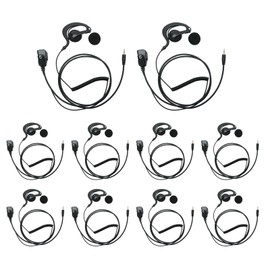 HEOPBIRD 1 Pin Walkie Talkie Earpiece Headset Compatible with Cobra Microtalk Walkie Talkie Two Way Radio G Shape 10 Pack