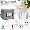 Uiifan 6 Pack Wine Glasses Storage Box with Dividers, 12