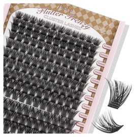 PopUp Cluster Lashes 168pcs Wispy Lash Clusters Soft D Curl Eyelash Clusters Russian Lashes Clusters DIY Eyelash Extensions at Home,Thin Bank 9-18mm MIX (Y56)