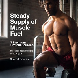 MuscleTech Platinum 8-Hour Protein Powder - 7 Premium Protein Sources with Whey & Casein Protein for Increased Lean Muscle, Strength & Improved Recovery - Milk Chocolate, 50 Servings