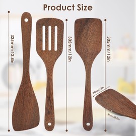 Set of 3 Wooden Spatulas, 30 cm Spatula, Wooden Spatula, Spatula, Olive Wood, Spatula, Wood, Dishwasher Safe, Kitchen Aid Wood