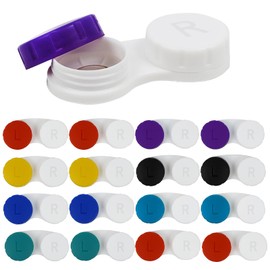 Aoutrow 16 Pack Contact Lens Case Box, Mini Contact Lens Case, Colorful Bulk Box Holder Container