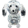 Amlong Crystal Figurine Crystal Dog Cut Glass Collectible, Black Nose