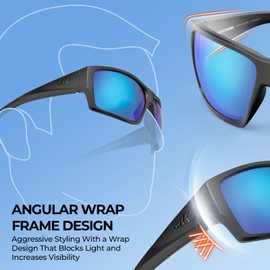 KastKing Estero Polarized Sunglasses,Bi-Focal x1.5x2.0x2.5 Magnifications,Wrap Frame Sport Reader Sunglasses for Men&Women