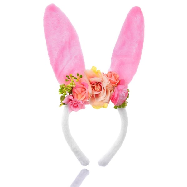 YUNHENTONG Easter Bunny Headband, Cute Rabbit Ears Headband with Realistic