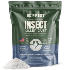 Crawling Insect Killer Dust, 1 lb. | Natural Repellent and Killer for Silverfish, Roaches, Ants, Ticks, and Fleas | Home Pest Powder for Indoor and Outdoor Perimeter | Low Odor and Non-Staining
