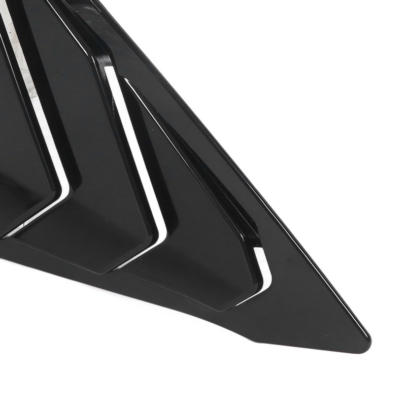 2pcs Rear Left Right Window Louver Bright Black Side Window