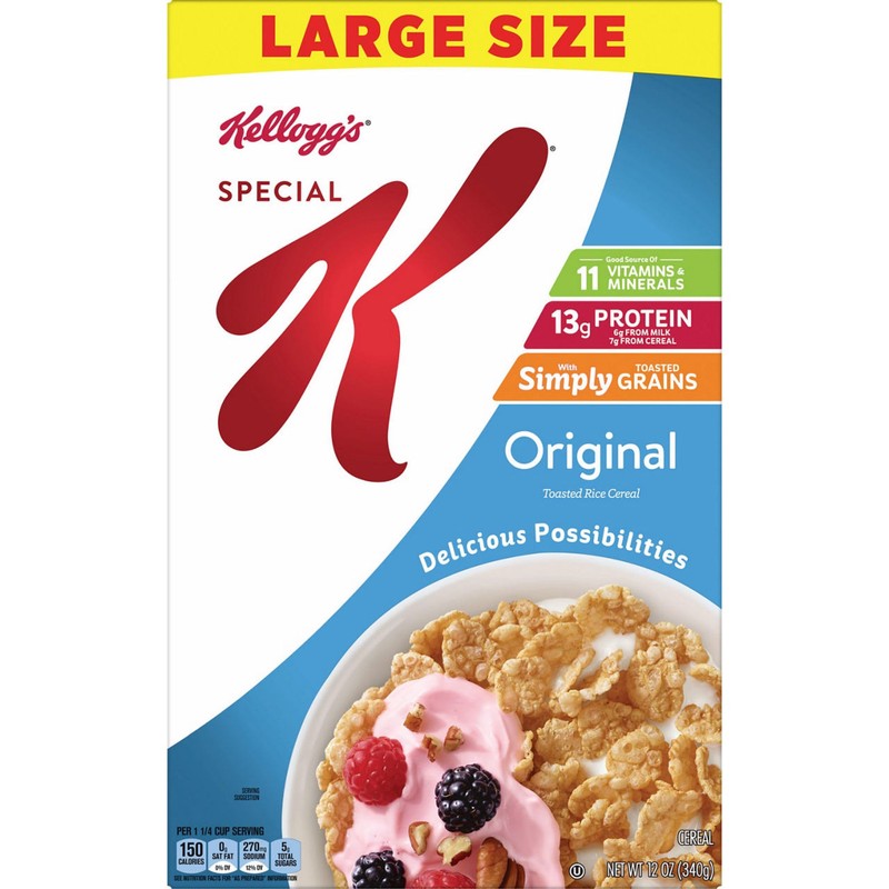 Kellogg's Special K Breakfast Cereal, Family Breakfast, Fiber Cereal, Large