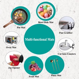 Multi-Purpose Silicone Original Microwave Mat | BPA Free, Food Grade Safe, Heat Resistant to 475°F, Dishwasher Safe - Splatter Guard, Hot Pad, Pot Holder, Minimize Mess,12 Inch, 2PCS (Green)