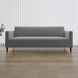 No. 918 Belmonte Modern Honeycomb Stretch Fit Elastic Sofa Cover, Gray