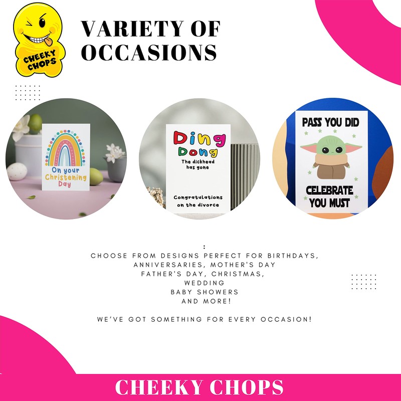 Funny Rude Cheeky Chops Cards - Birthday Dad Father -
