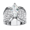 PalmBeach Platinum-Plated Marquise Cut Cubic Zirconia and Round Simulated Crystals