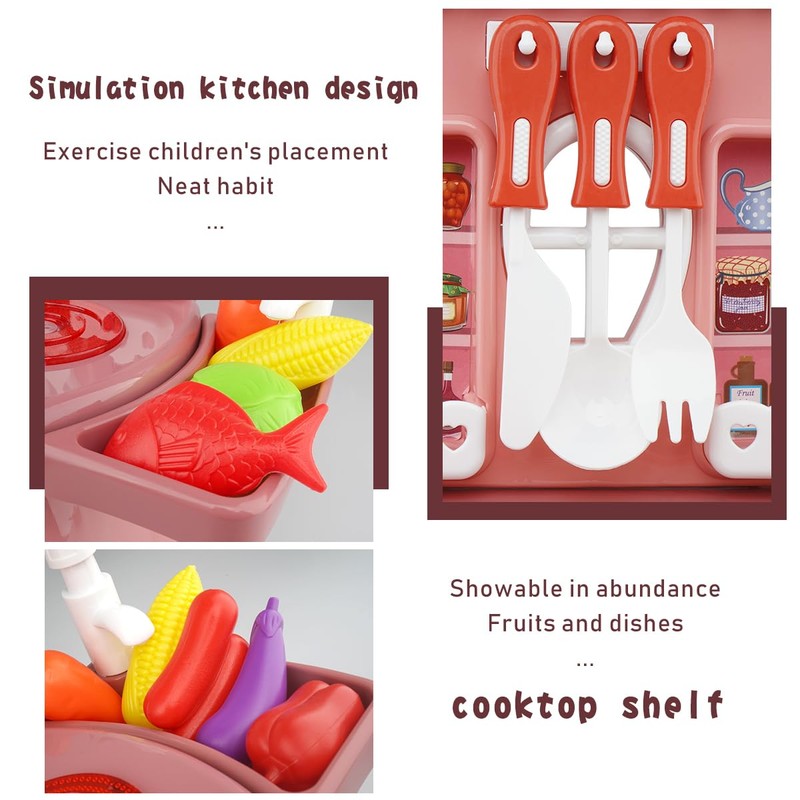 Kitchen Toys Imitated Chef Light Music Pretend Cooking Food Play