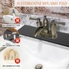Teenyyou an Oval Hole Gray Faucet Mat for Kitchen Sink
