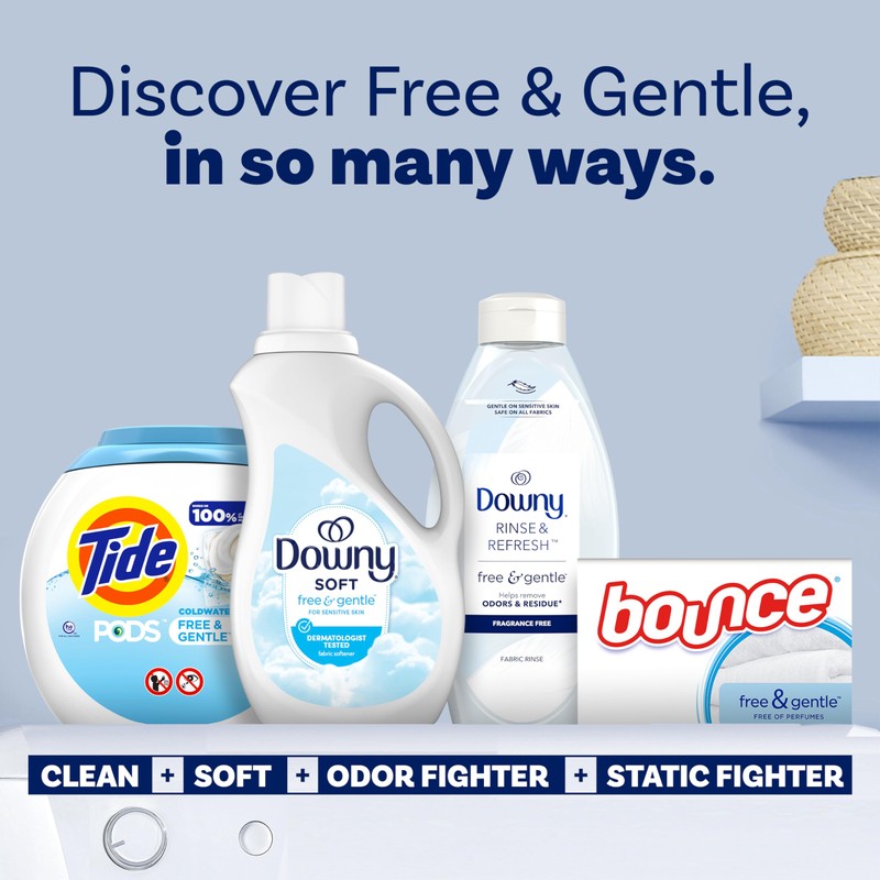 Downy Free & Gentle Liquid Fabric Softener, 111 fl oz,