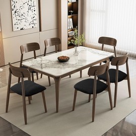 YUEANG Waterproof Chair Seat Covers Set of 6 for Dining Room, Stretch Removable Washable Dining Chair Seat Slipcovers for Home, Restaurant, Banquet,Kitchen Chair Seat Cushion Protector (Black, Large)