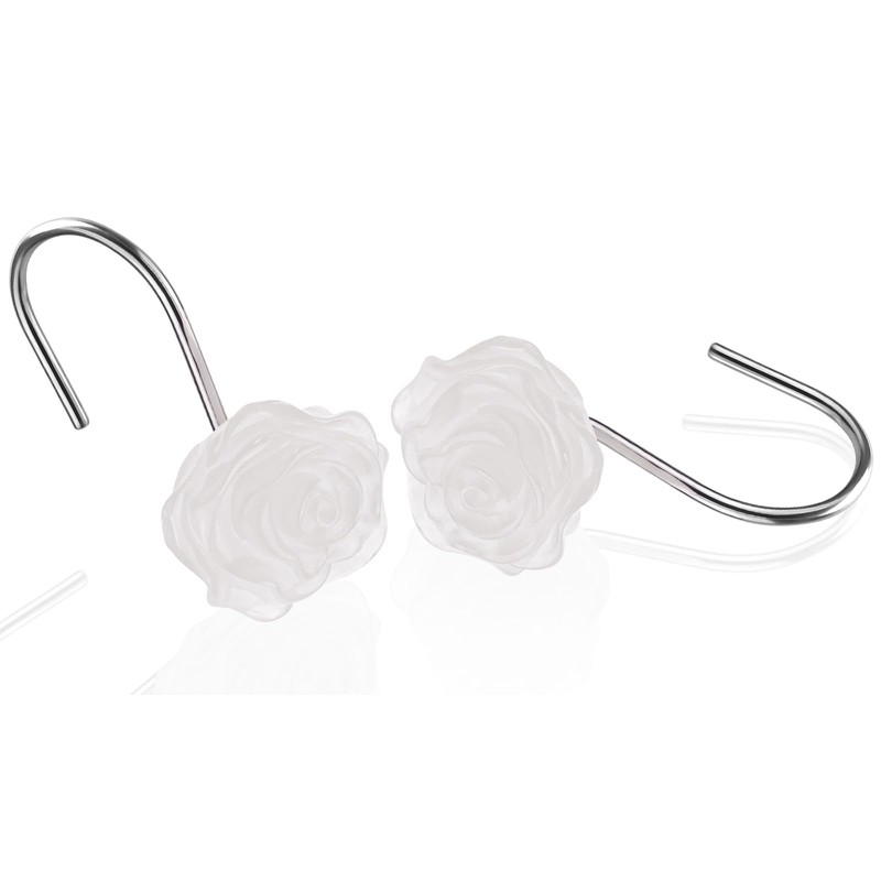 SIMPLE CLEVER HOMES 365 Rose Shower Curtain Hooks, Glow in