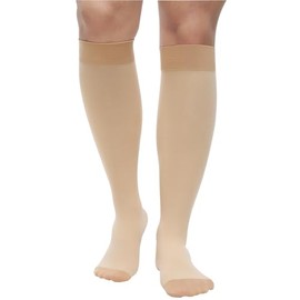 Compression Socks 8-15 mmHg - Support Hose Knee High Stockings Varicose Veins Compression Socks for Women& Men , Soothe Relief Circulation and Swelling (SKIN, 3XL)