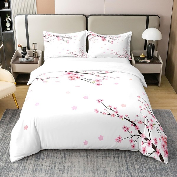Cherry Blossoms 100% Cotton Duvet Cover 135 x 200 cm,