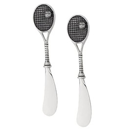 UPware 2-Piece Cheese and Butter Spreader Knives Zinc Alloy Cheese Spreader Set (Tennis Racquet)