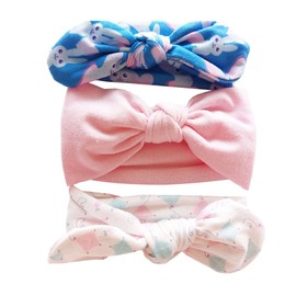 Bllatta Baby Headbands Girls Kids Turban Hair Band Headband Baby Jewellery Baby Jewellery Baby Gifts & Christening Pack of 3, E (3 Pieces)
