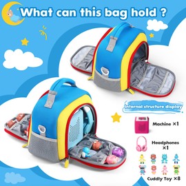 Portable Travel Organizer Carrying Case Compatible with Toniebox Audio Player, Tonies Figures, Headphones and Charging Station, Storage Carrier Bag for Toniebox Starter Kit (Blue)