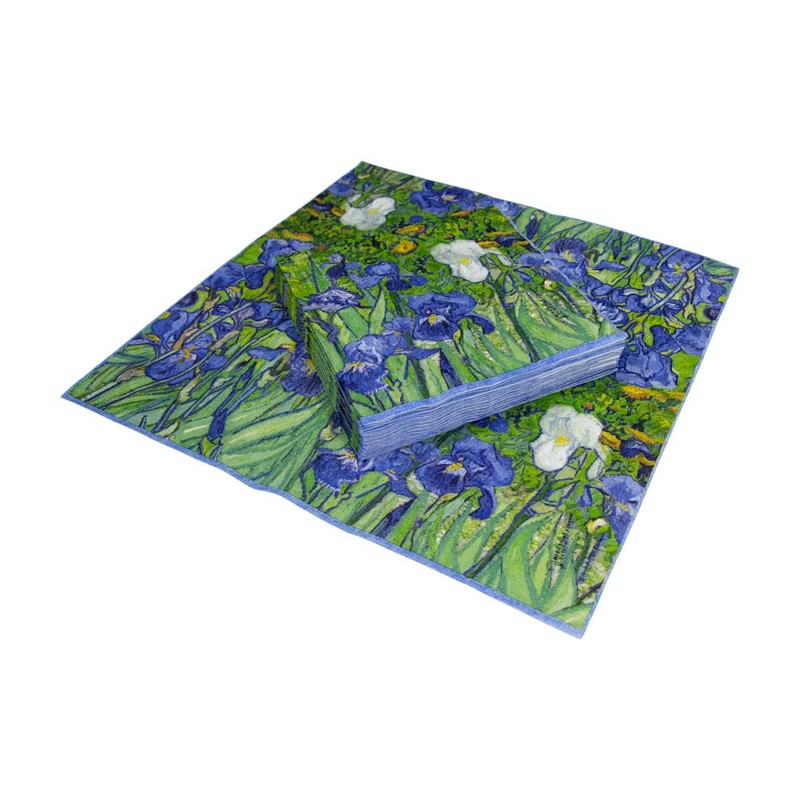 Caspari Van Gogh Irises Paper Luncheon Napkins - Four Packs