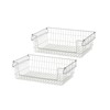 TRINITY 2-Pack Stackable Metal Wire Storage Baskets With Handles, Black,